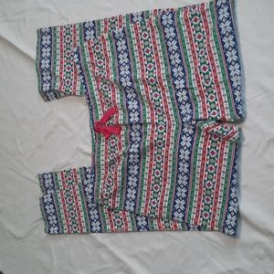 Lands End Sz L 14 16 Snowflake Christmas Holiday Pajama Bottom Pants